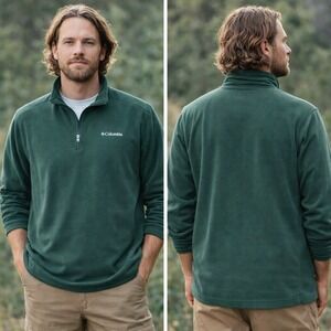 Columbia Klamath Range II 1/4 Zip Fleece 2XT Tall Green Pullover